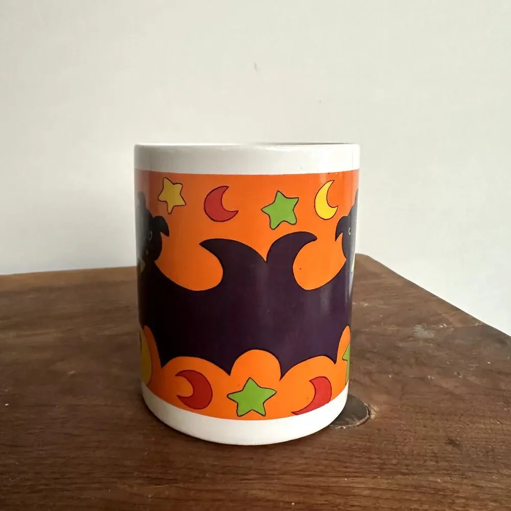 Vintage Halloween Flying Bat Coffee Cup